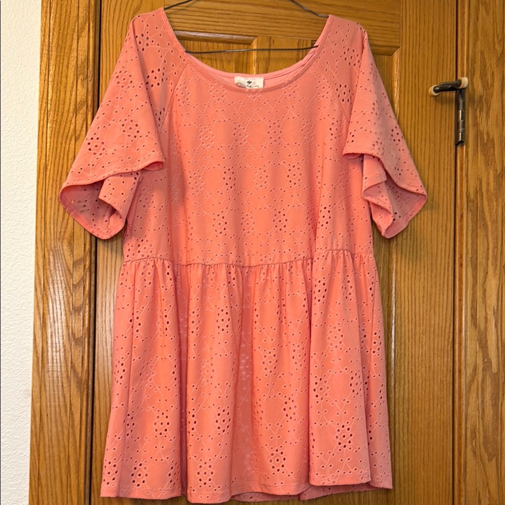 Pink Eyelet Women's Top